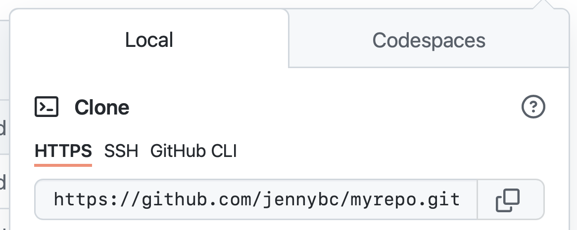 Getting an HTTPS or SSH URL from GitHub