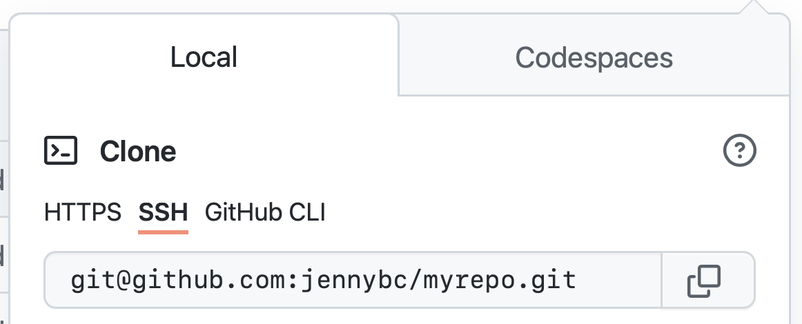 Getting an HTTPS or SSH URL from GitHub