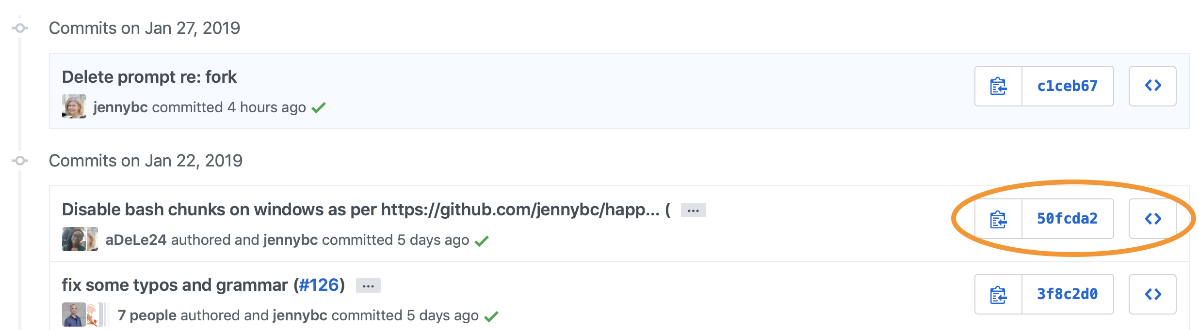 github see commit history